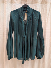 Lade das Bild in den Galerie-Viewer, Pliseebluse mit Glitzer , Made in Italy
