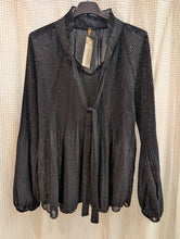 Lade das Bild in den Galerie-Viewer, Pliseebluse mit Glitzer , Made in Italy
